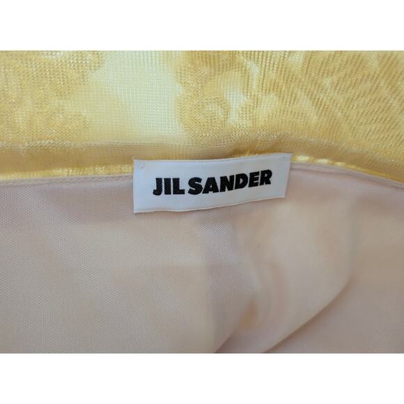 Jil Sander Jacquard Midi Skirt Yellow Giallo Paisley Print Size Small US Small - Picture 6 of 8